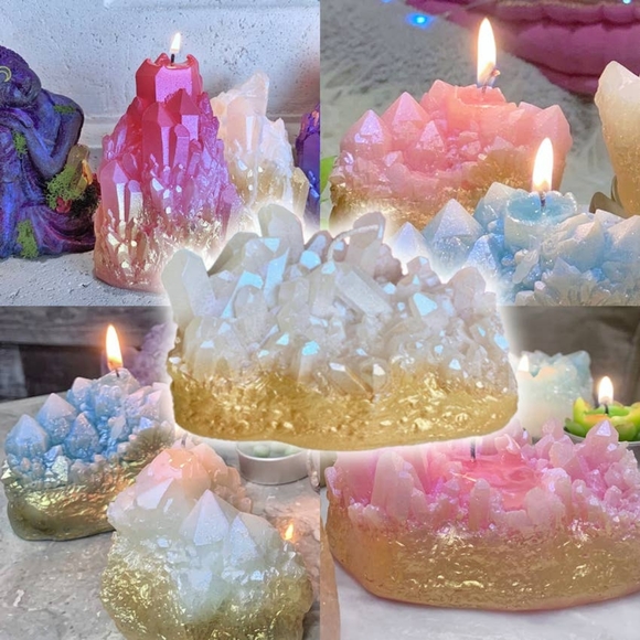 EXCLUSIVE GOLD DIPPED Aura Quartz - Gold / Blue - Picture 2 of 2